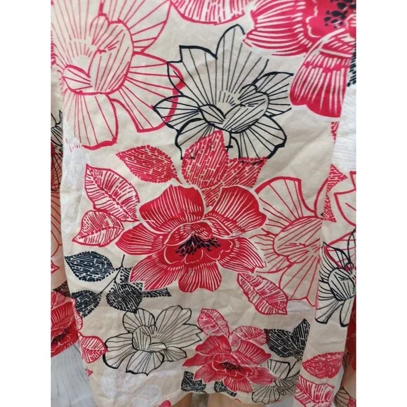 New York Company Womens Skirt Sz 10 Red White Floral Print A-Line - Picture 3 of 7